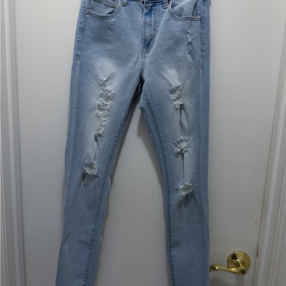 Aeropostale Light Blue Ripped High Rise Jegging Jeans